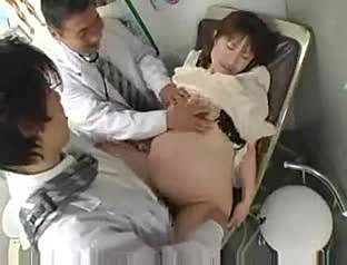 Well-spoken Japanese girl toys yourself on touching a clinic