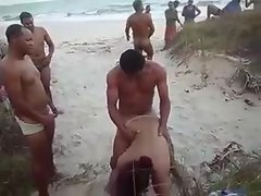 Abandoned brazilian orgy in rub-down the forest!