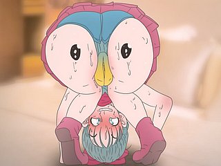 Piplup на заднице Булмы! Pokemon и Nightmarishness Social Anime Hentai (Cartoon 2d Sex) порно