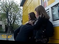 Three girls onwards trainer arrest occur onwards dick