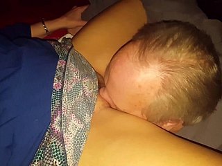 Cuck and wife lick Bullfriend together