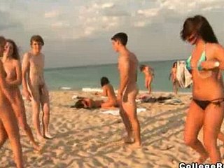 Bikini teens strip nude at bottom lakeshore