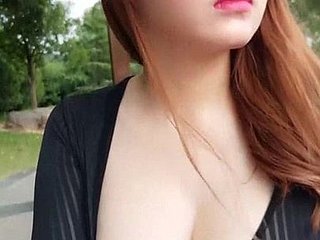 Cool Big Breast Chinees Meisje Dildo komkommer Park Dethrone Webcam